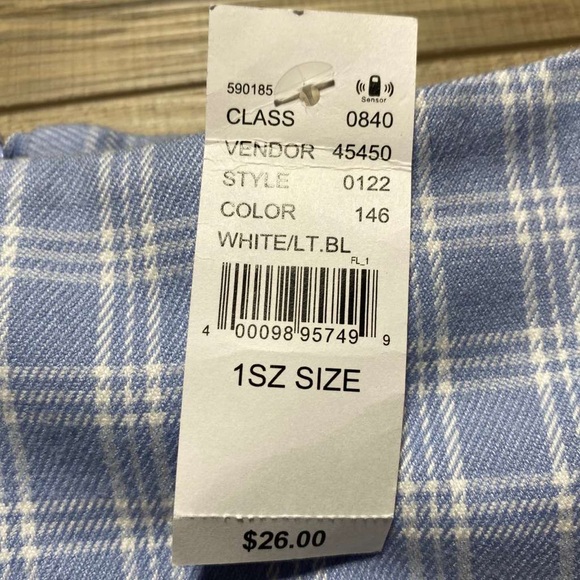 John Galt Pacsun Womens Plaid Mini Skirt Light Blue And White See Measurements‎ - Picture 7 of 11